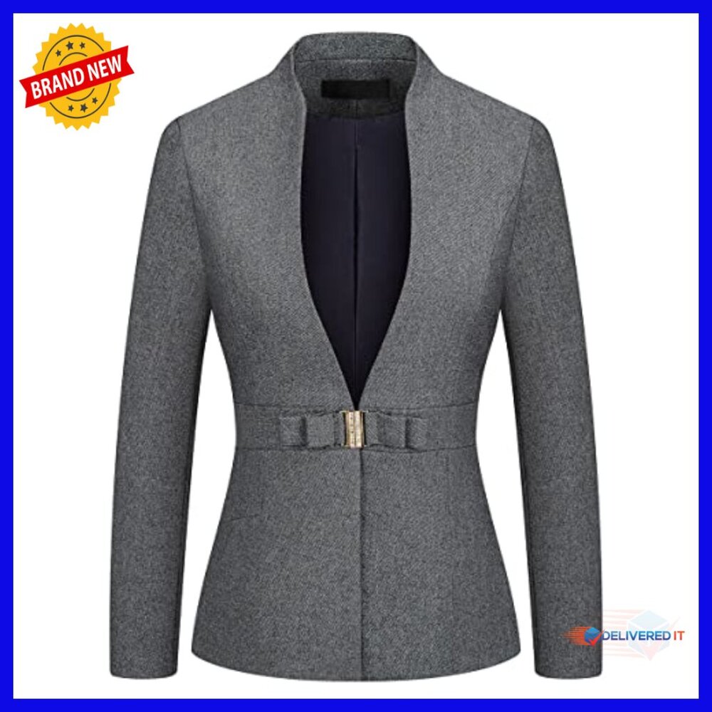 Slim Fit Blazer Pantsuit Set for Office Work Business Professional Attire - Picture 2 of 7